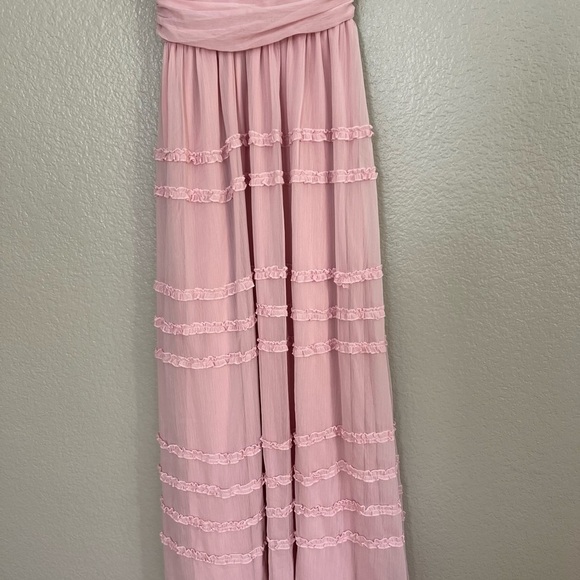 Enchantingly Sweet Blush Pink Chiffon Backless Maxi Dress - Picture 7 of 11